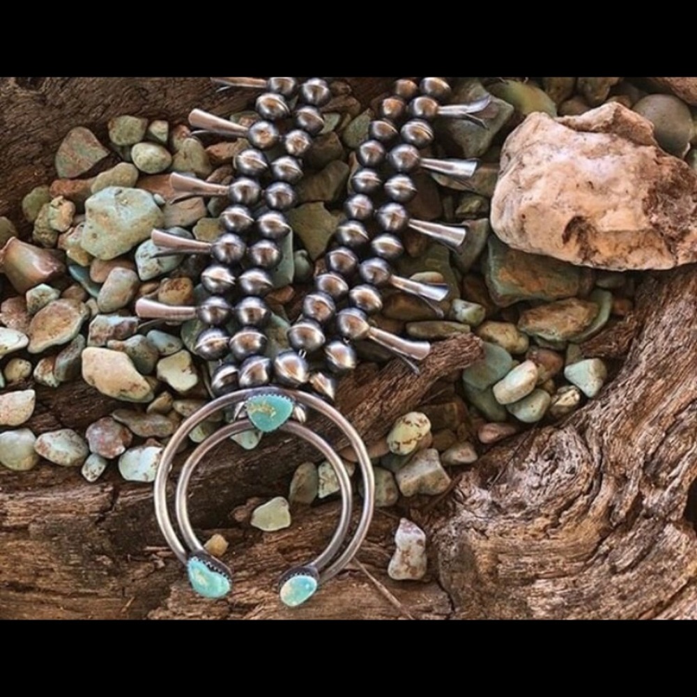Authentic Sterling & turquoise squash